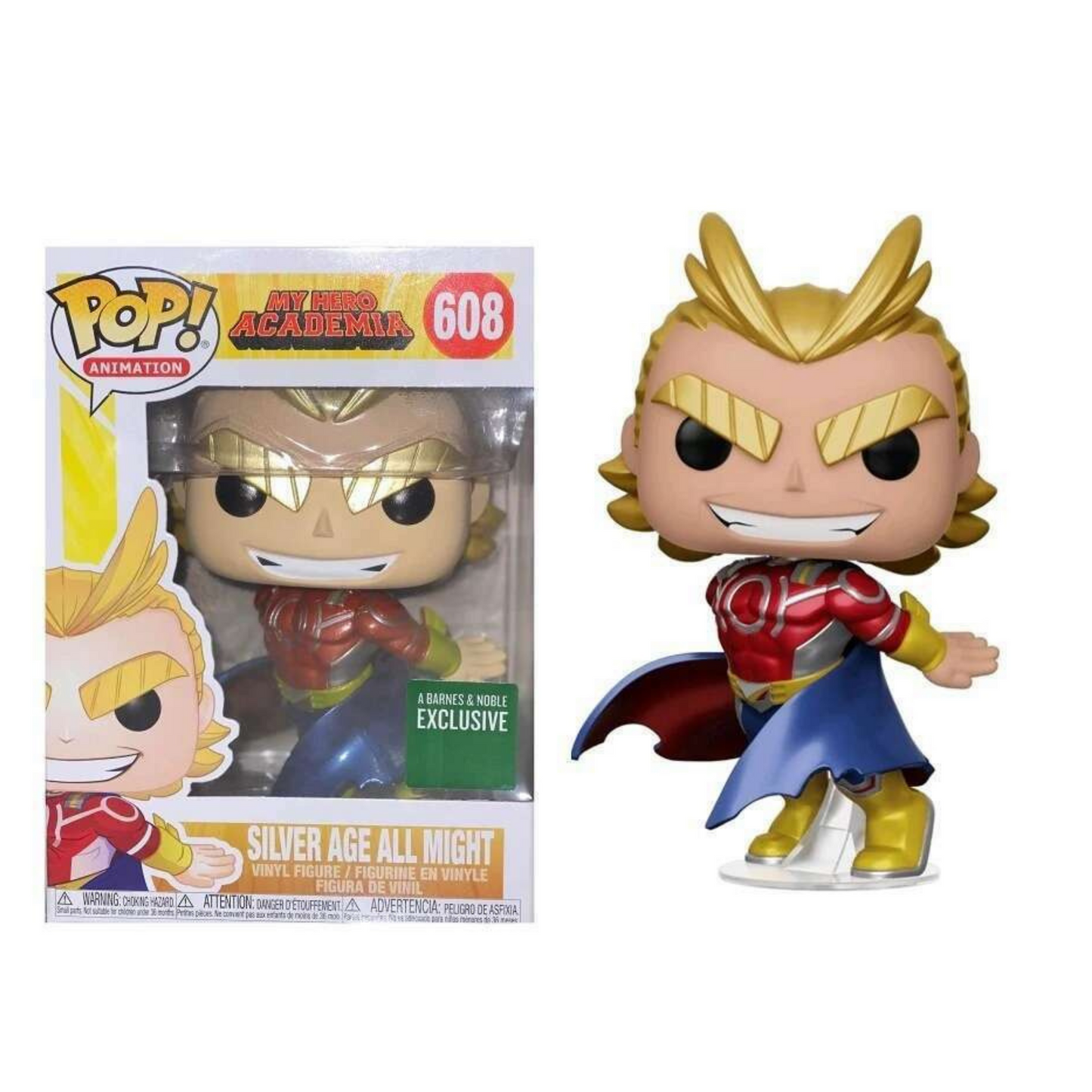 Silver Age All Might (Metallic) #608 | Exclusive Funko Pop